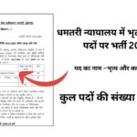 Dhamtari District Court Recruitment 2025 : धमतरी न्यायालय में भृत्य, क्लर्क के पदों पर भर्ती